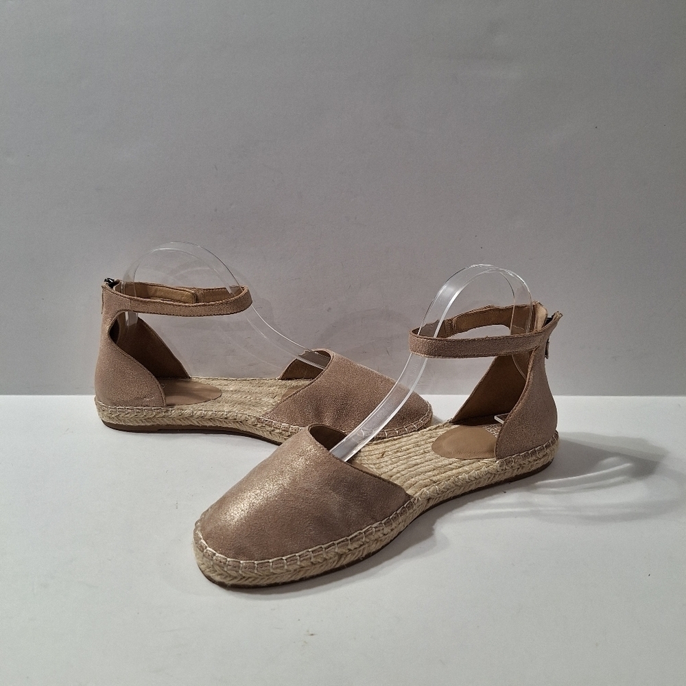 Eileen Fisher NEW Tan Lala Espadrille Quiet Luxury Preppy Espadrille Flats Sz.10